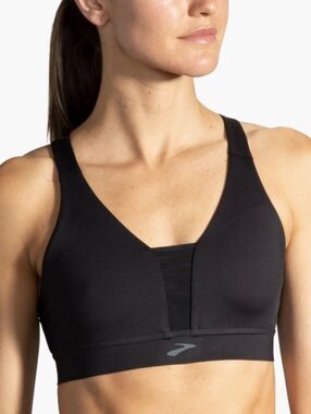 Brooks Run Bra Drive Plunge In Black Size Large NEW 🆕 NWT